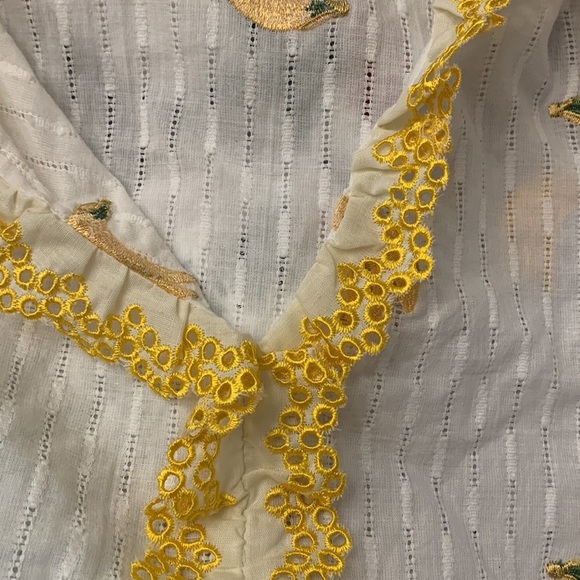 Anthropologie Eva Franco bananas 🍌 top embroidered new with tags size small - Picture 5 of 7
